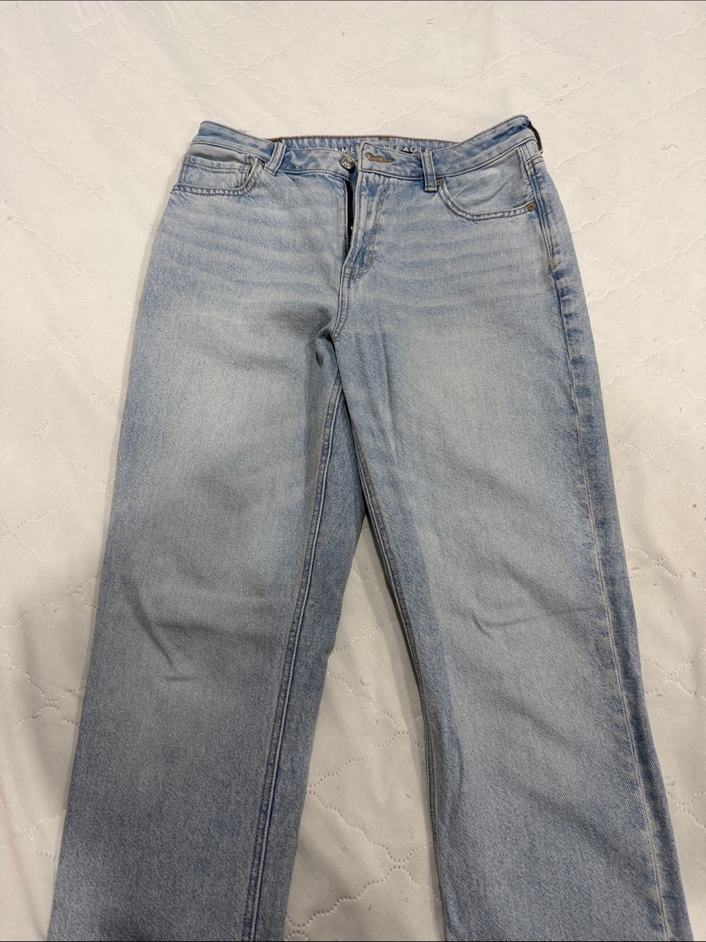 American Eagle Outfitters Light Blue Straight-Leg Jeans